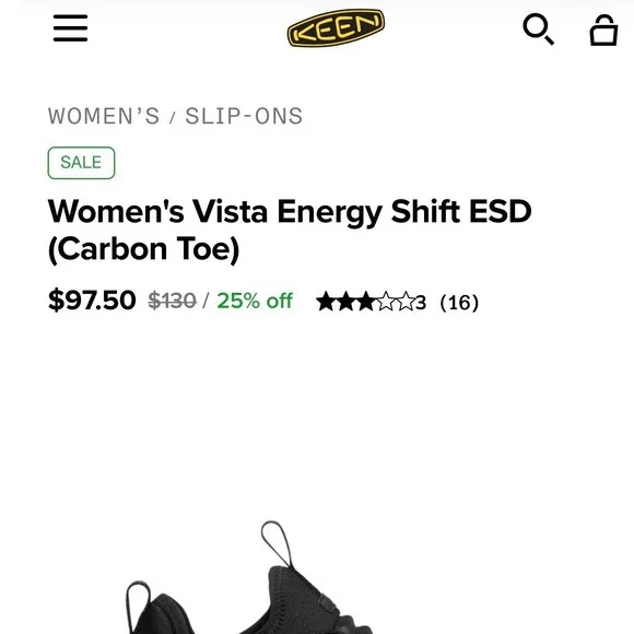NIB KEEN Utility Women Vista Energy Shift ESD Carbon Toe Work Shoe Black Sz 7D - Picture 2 of 12